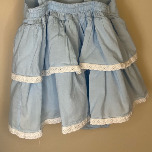 Fantaisie Kids Embroidered Blue Ruffle Bubble Dress 9 Months - Picture 7 of 8